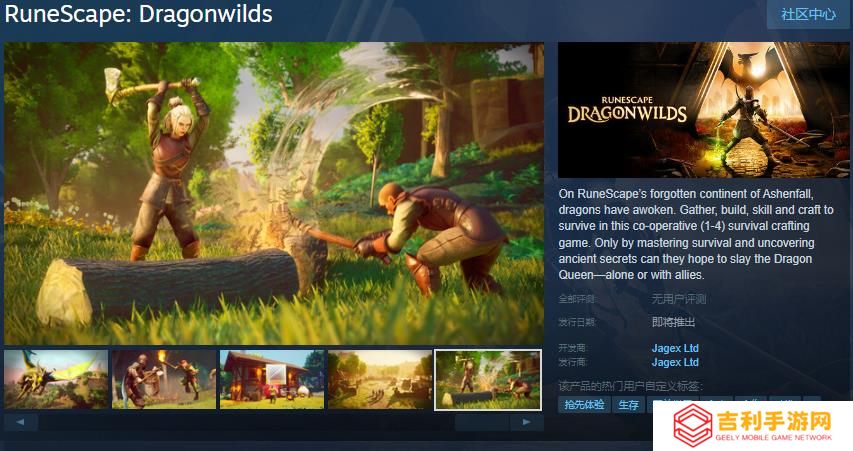 合作生存游戏《RuneScape: Dragonwilds》Steam页面 发售日待定