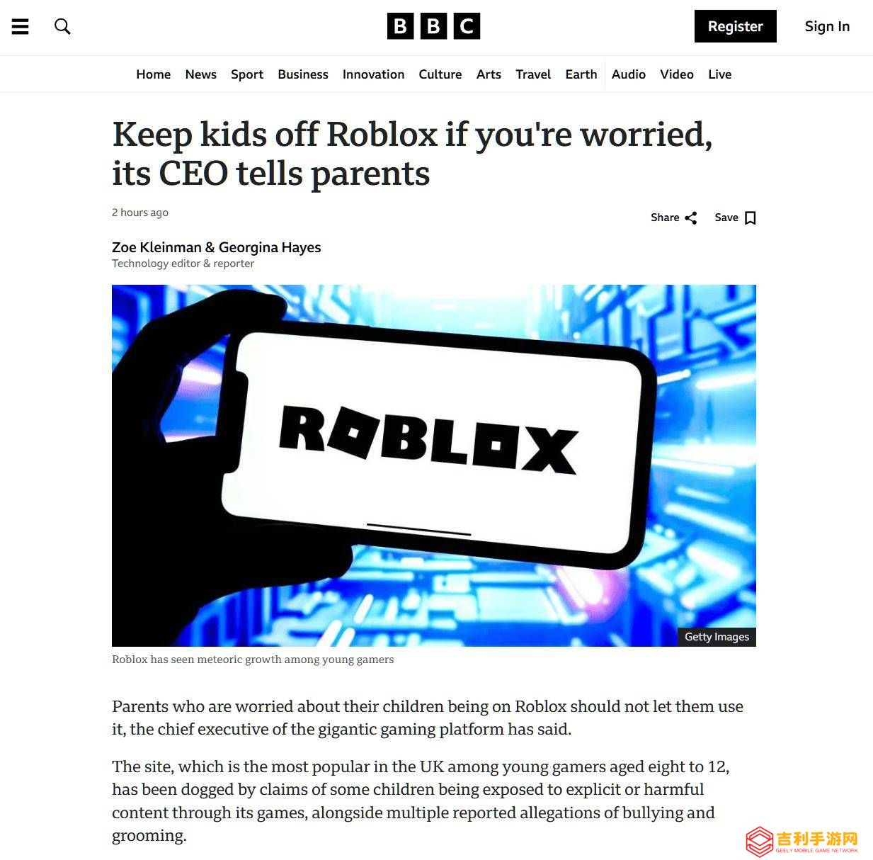 Roblox CEO直言：家长不放心孩子玩游戏？那就别让孩子玩！